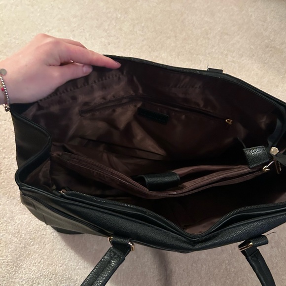 Black Leather Tote Bag - Picture 2 of 5